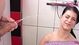 जर्मन टीन पहली बार पिस्ड ऑन फिर क्रीमपाइड