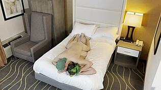 Táto sexy goth so zelenými vlasmi dostane hardcore do tesných dier