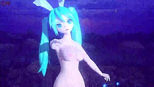Hatsune Miku Alien Project Diva Naken Mod Avslører Full Naken Kanin Drakt Med Store Titter Og Rumpe