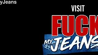 model berambut perang jeans ketat pancut muka