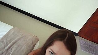 stepsis messed up the hotel booking... one bed means rough creampie fuck all night