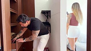 I surprised stepsis with my cock after she nearly caught me sniffing panties.