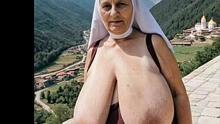 Busty Vintage Granny Shows Off Huge Saggy Natural Tits and Curvy Plump Body