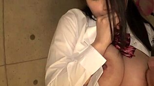 Japanese busty schoolgirl uncovers her secret massage adventure with massive natural tits and curves