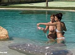 Billy And Jaquelin Dive Into Intense Poolside Muff Diving