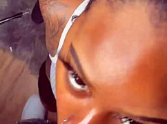 Pretty Ebony Babe Gives Handjob To Cock, Gets Facial Cumshot In Pov