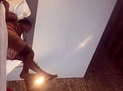 foot play with girlfriend and ebony friend on webcam