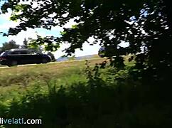 Bianca in pantyhose removes her boots