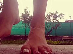 bare feet featured in a simple fetish video