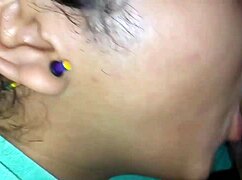 Intense oral pleasure for my chubby wife in a passionate session.