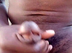 Stroking Big Black Cock Outdoors Moaning