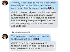 Convenciendo a la profesora Maly Mendoza de masturbarse