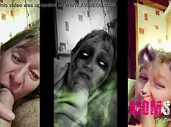 This blonde plays like a young slut giving blowjobs 😏