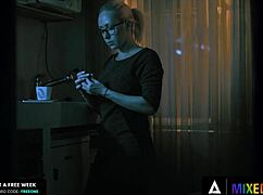 Mixedx - Busty Beauty Christina Shine Pleases Herself by Playing with Her Tits and Pussy