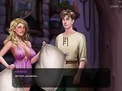 In Wal 7, Boris's cock hardens as Myrtle shows her big boobs in lingerie.