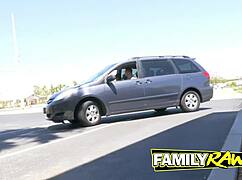 petite girl riding in pov