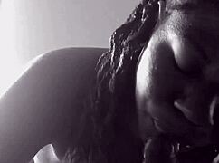 Ebony Babe Deepthroats Monster Black Cock in POV!