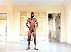 rajesh playboy 993 strips, masturbates, spanks dick, moans, and cums in cup