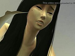 In this hentai, Alodia is riding her partner in cowgirl style