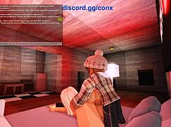 Rubia monta polla monstruo en vaquera, luego mamada y perrito