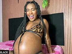 Horny Pregnant Ebony Guiding Your Jerk Off