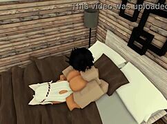 Following my girlfriend in various poses on Roblox for fun