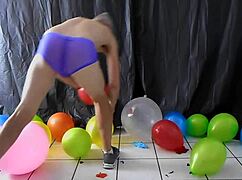 Balloon play with horny gay dilf Richard Lennox is so fun!