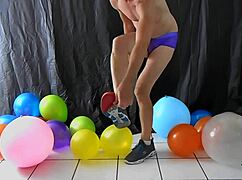 Balloon play with horny gay dilf Richard Lennox is so fun!