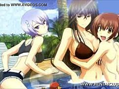 Anime girls in nude ecchi remix theme