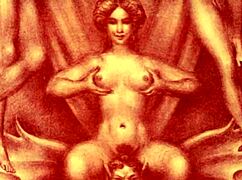 vintage erotic cartoon illustration from antique anime