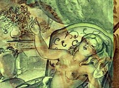 vintage erotic cartoon illustration from antique anime