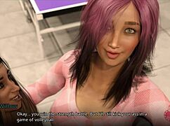 Three Girls Trying To Knock John Off His Feet In Hentai Style