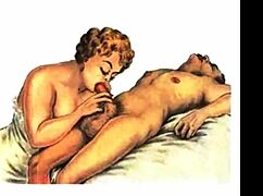 Vintage Erotic Illustration Of Intense Cartoon Sex