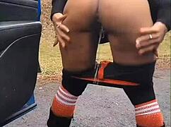 Shocking! Tampon Inserting and Gargling Pee by the Roadside With Interracial Gay Couple!