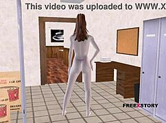 A cute teen girl poses sexily in this 3D animated hentai video