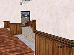 A cute teen girl poses sexily in this 3D animated hentai video