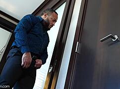 Black cock stretches Adrian’s ass wide open in steamy shower action