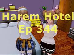 Exploring the harem hotel in this game episode