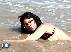 Hot Spanish Milf Raquel Abril Stripping at the Beach