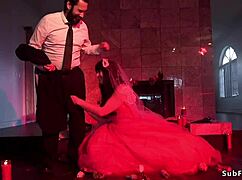 The MILF bride gets double penetrated in a wild group banging session