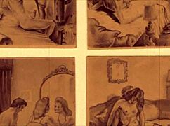 Vintage erotiska teckningar från antika serier