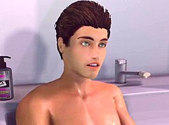 Blonde MILF Scrubs Down Wet