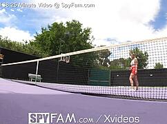 Step bro teaches step sis tennis with big dick