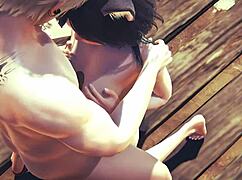 Hentai Uncensored 3D - Kitty Boobjob and Fucked with Creampie. Japanese Asian Manga Anime Game Porn!