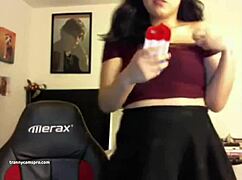 Hot chubby tranny beats her meat, just chillin’ ya know?