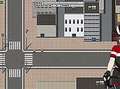 Girl Flashes Tits While Riding Bike Outdoors.