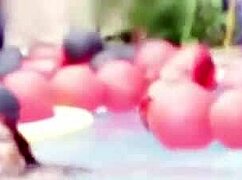 Melissa Devassa at the swing party beach and pool.