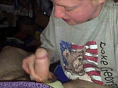 hey, this blonde lass is blowing cock and swallowing cum