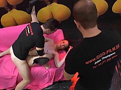 Slutty Euro Gets Facials In Bukkake Blowbang