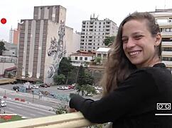 Naughty Latina meets porn actor for interracial fun